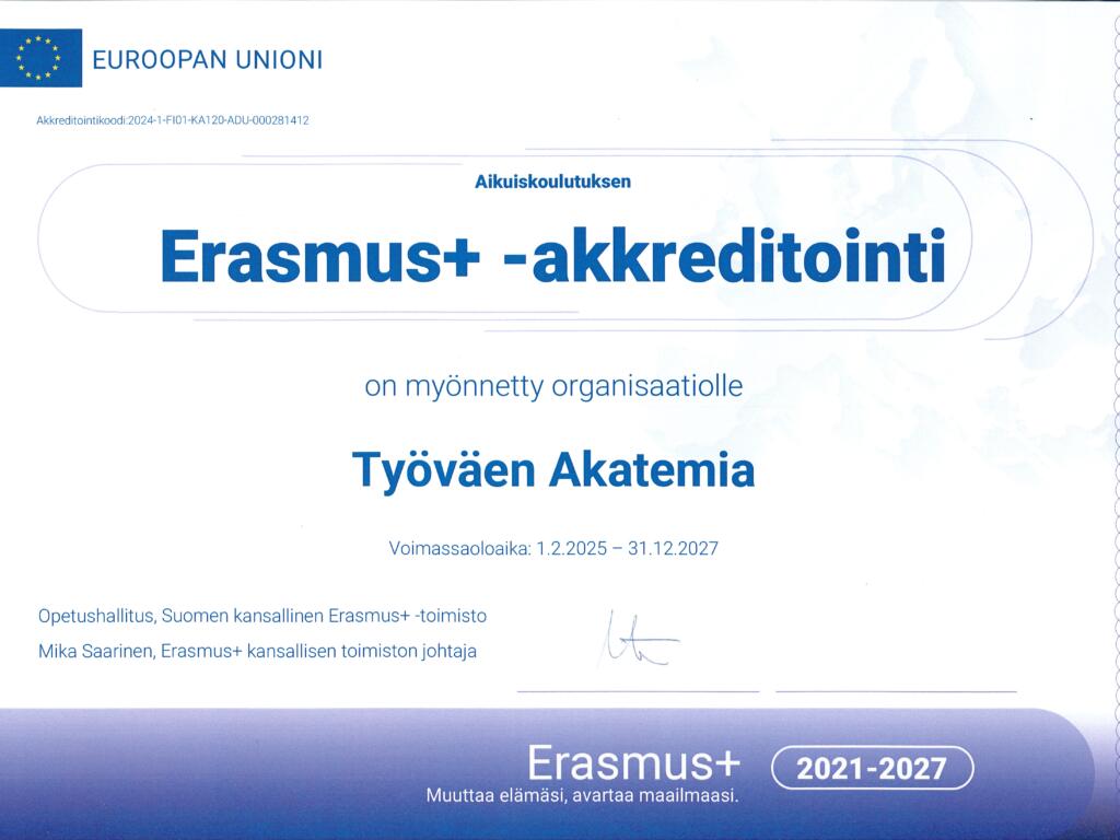 Erasmus+ plus akkreditointi